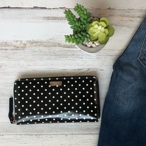 Kate Spade zip up wallet money purse polka dot